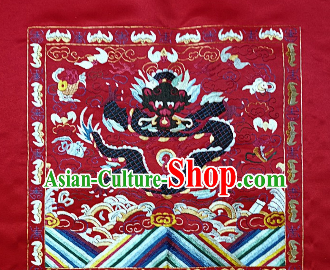 Traditional Qing Dynasty Style Officer Bu Zi Dragon Embroidery Works Arts