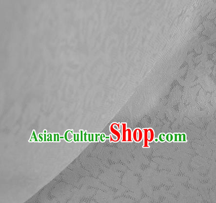 Traditional Chinese Classical Apricot Flowers Pattern Design White Silk Fabric Ancient Hanfu Dress Silk Cloth