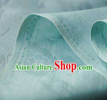 Traditional Chinese Classical Flower Pattern Design Green Silk Fabric Ancient Hanfu Dress Silk Cloth