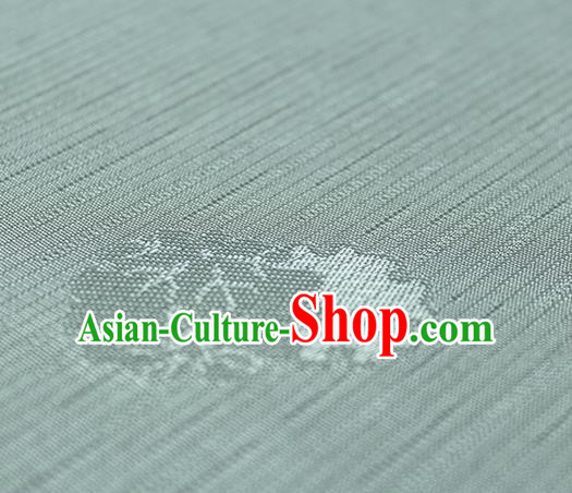 Traditional Chinese Classical Flowers Pattern Design Grey Silk Fabric Ancient Hanfu Dress Silk Cloth