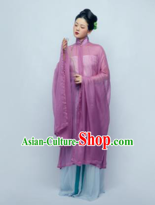 Traditional Chinese Ancient Dowager Purple Hanfu Dress Ming Dynasty Court Lady Replica Costume for Women