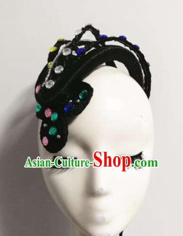 Traditional Chinese Classical Dance Snake Hair Accessories Water Sleeve Dance Wig Chignon Headdress for Women