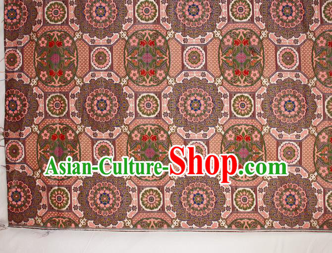 Asian Chinese Traditional Pattern Brocade Buddhism Satin Fabric Chinese Silk Material