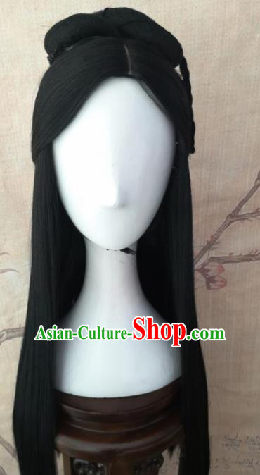 Chinese Traditional Cosplay Princess Wigs Ancient Palace Lady Wig Sheath Hair Accessories for Women