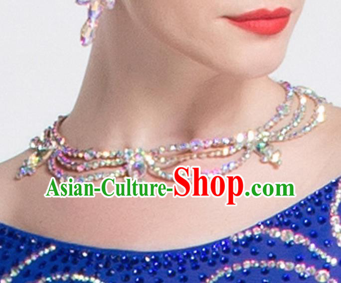 Top Grade Latin Dance Crystal Necklet Accessories International Ballroom Dance Competition Necklace for Women