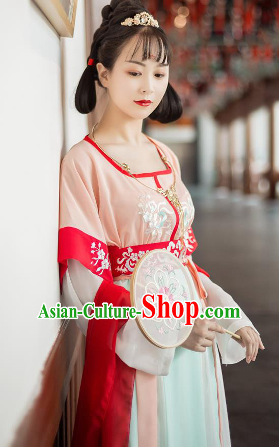 Traditional Chinese Tang Dynasty Court Princess Replica Costumes Ancient Rich Lady Hanfu Dress for Women