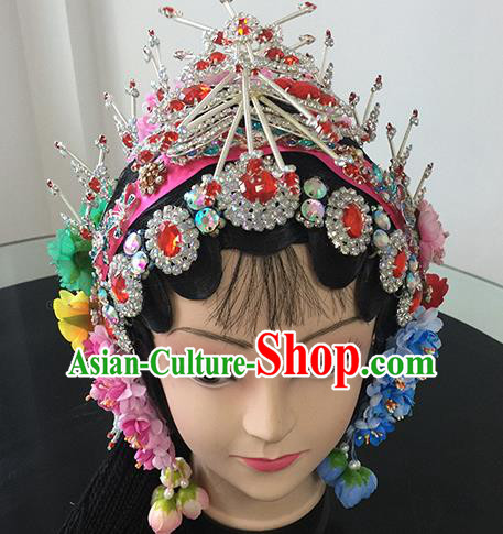 Chinese Beijing Opera Headgear Traditional Peking Opera Actress Wig Sheath and Hair Accessories for Women