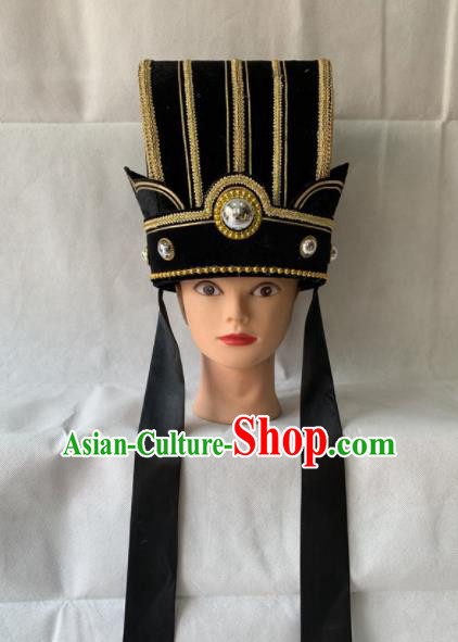 Chinese Beijing Opera Royal Highness Hat Traditional Peking Opera Prime Minister Headwear for Men