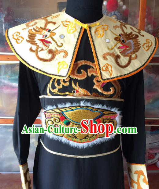 Chinese Beijing Opera Takefu Black Clothing Traditional Peking Opera General Costume for Men