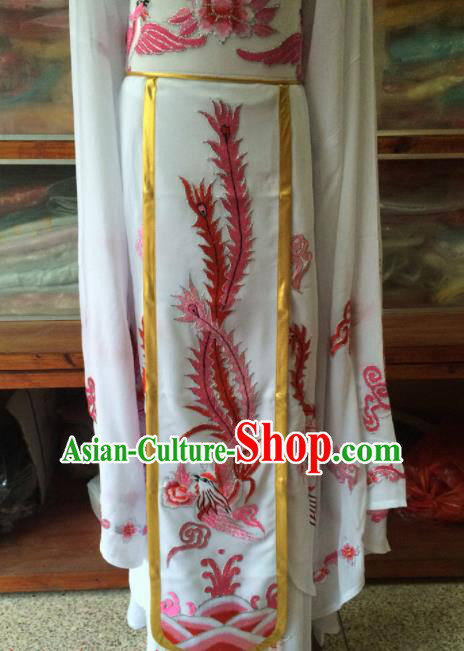 Chinese Beijing Opera Queen White Dress Traditional Peking Opera Empress Costume for Women