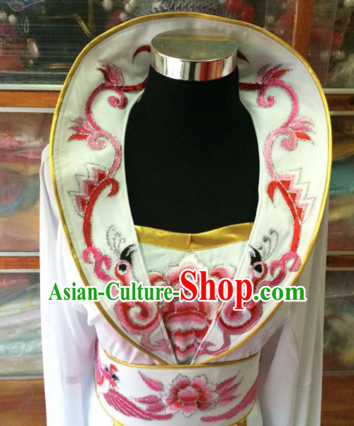 Chinese Beijing Opera Queen White Dress Traditional Peking Opera Empress Costume for Women