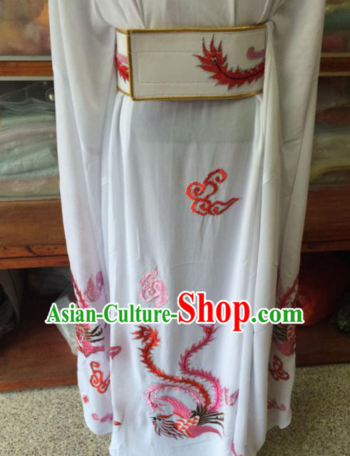 Chinese Beijing Opera Queen White Dress Traditional Peking Opera Empress Costume for Women