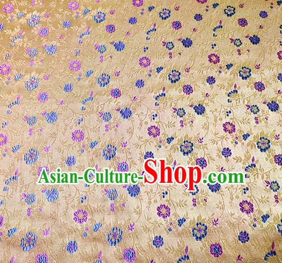 Asian Chinese Traditional Pattern Design Golden Brocade Cheongsam Fabric Silk Material