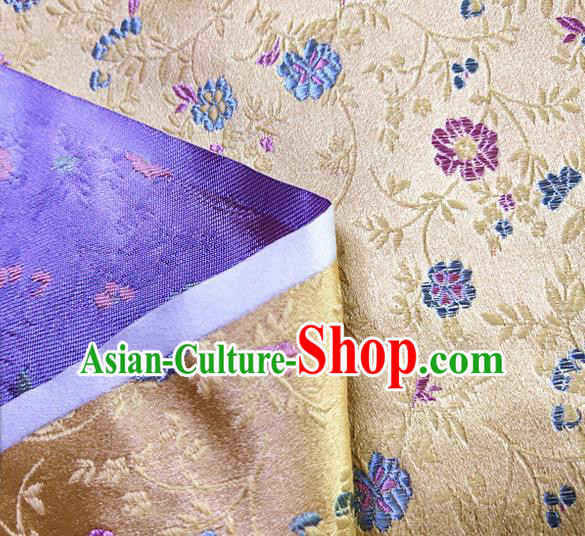 Asian Chinese Traditional Pattern Design Golden Brocade Cheongsam Fabric Silk Material