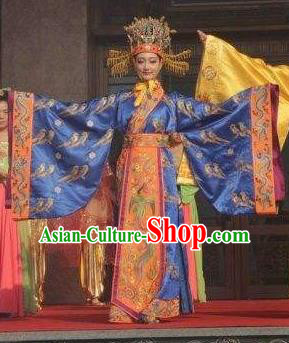 Chinese Back to Song Dynasty Queen Empress Dance Dress Stage Performance Costume and Headpiece for Women