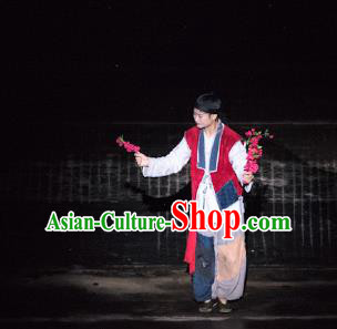 Chinese Dreaming In Hometown Wuyuan Civilian Stage Performance Dance Costume for Men