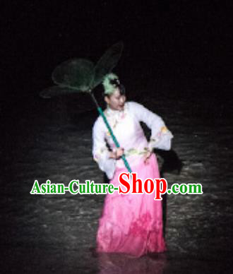 Chinese Dreaming In Hometown Wuyuan Classical Dance Dress Stage Performance Wedding Costume and Headpiece for Women