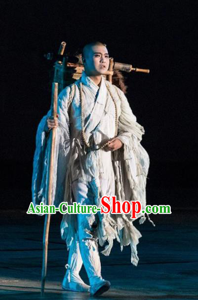 Chinese the Porcelain Tower Ceremony Tang Dynasty Monk Xuanzang Stage Performance Dance Costume for Men