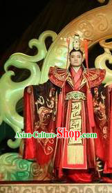 Chinese Shapotou Celebration Han Dynasty Emperor Wedding Clothing Stage Performance Dance Costume for Men