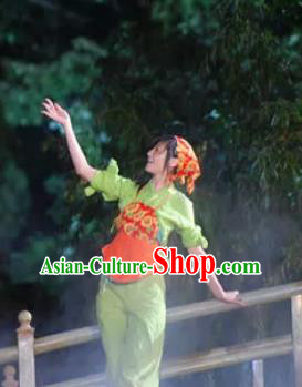 Chinese Shaolin Zen Music Ritual Folk Dance Dress Stage Performance Costume for Women