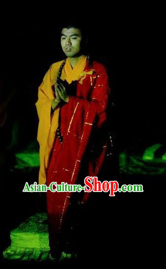 Chinese Impression Putuo Monk Abbot Cassock Stage Performance Costume for Men