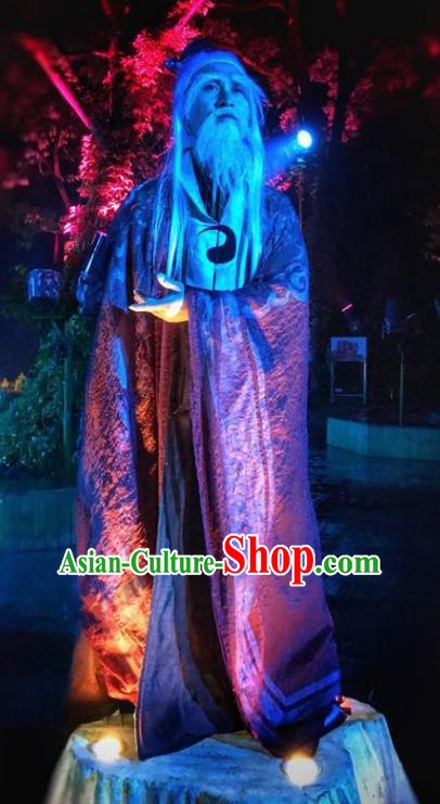 Chinese Dream Of Tao Ancient Taoist Priest Clothing Stage Performance Dance Costume for Men