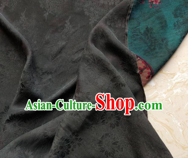 Traditional Chinese Classical Plum Pattern Green Gambiered Guangdong Gauze Silk Fabric Ancient Hanfu Dress Silk Cloth