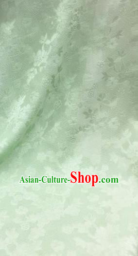 Traditional Chinese Classical Plum Blossom Pattern Green Silk Fabric Ancient Hanfu Dress Brocade Cloth