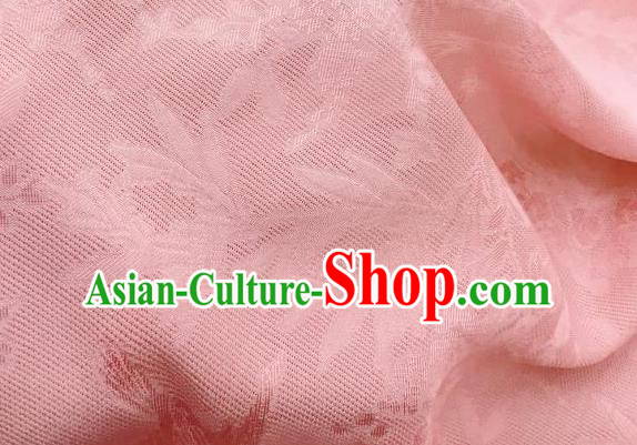 Traditional Chinese Classical Plum Blossom Pattern Pink Silk Fabric Ancient Hanfu Dress Brocade Cloth