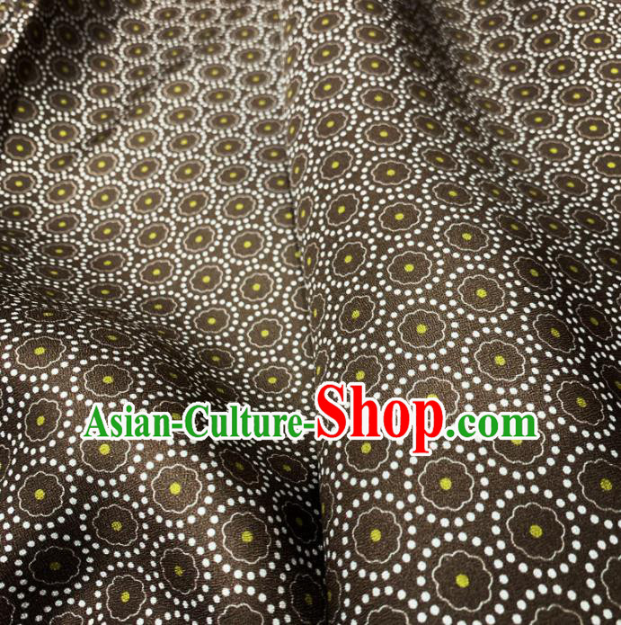 Chinese Classical Pattern Brown Silk Fabric Traditional Ancient Hanfu Dress Brocade Cloth