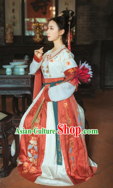 Traditional Chinese Tang Dynasty Flying Apsaras Replica Costumes Ancient Palace Dance Hanfu Dress for Women