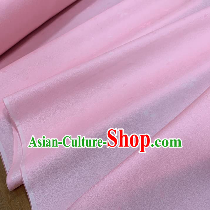 Chinese Classical Sakura Pattern Pink Silk Fabric Traditional Ancient Hanfu Dress Brocade Cloth