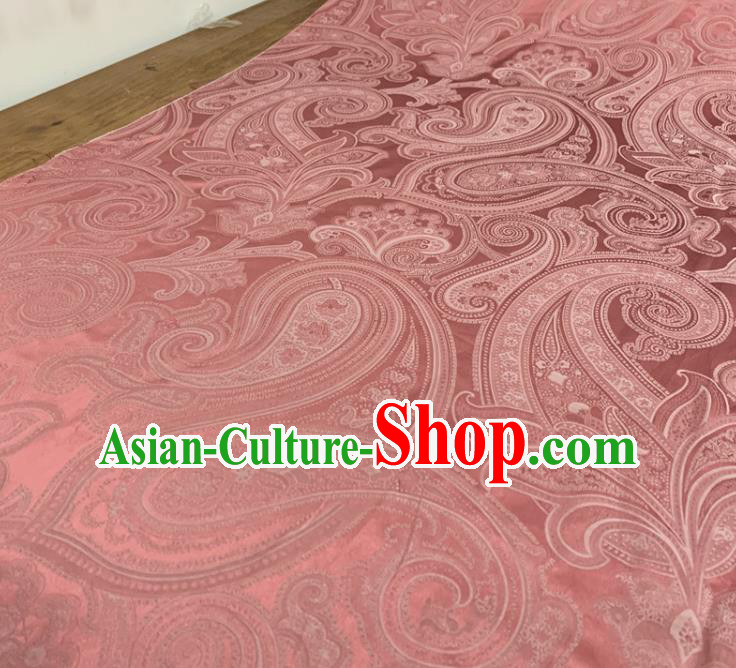 Chinese Classical Paisley Pattern Pink Silk Fabric Traditional Ancient Hanfu Dress Brocade Cloth