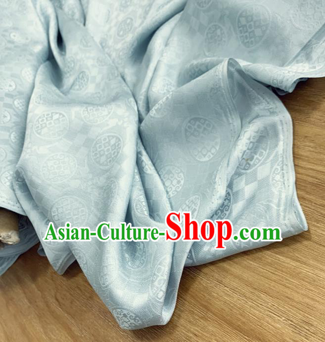 Chinese Classical Round Pattern Light Green Silk Fabric Traditional Ancient Hanfu Dress Brocade Cloth