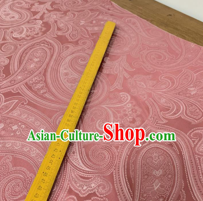 Chinese Classical Paisley Pattern Pink Silk Fabric Traditional Ancient Hanfu Dress Brocade Cloth