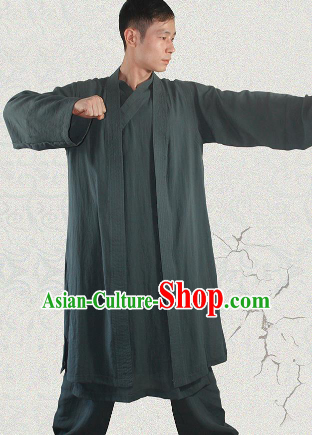Traditional Chinese Martial Arts Atrovirens Outfits Kung Fu Wudang Taoist Priest Tai Chi Costume for Men