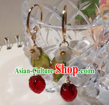 Traditional Chinese Classical Strawberry Earrings Hanfu Jewelry Accessories for Women
