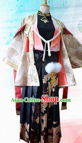 Traditional Japanese Cosplay Samurai Clothing Ancient Swordsman Costume for Men
