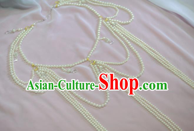 Traditional Chinese Hanfu Pearls Tassel Belts Ancient Princess Waist Accessories for Women