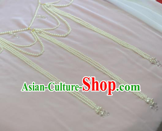 Traditional Chinese Hanfu Pearls Tassel Belts Ancient Princess Waist Accessories for Women
