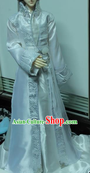 Traditional Chinese Cosplay Royal Prince White Clothing Ancient Swordsman Nobility Childe Costume for Men