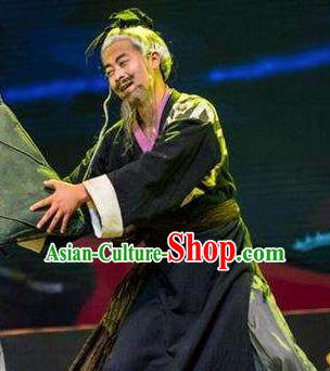 Chinese Drama Dragon Boat Festival Old Male Clothing Stage Performance Dance Costume for Men