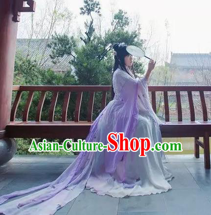 Chinese Cosplay Princess Purple Dress Ancient Female Swordsman Knight Costume for Women