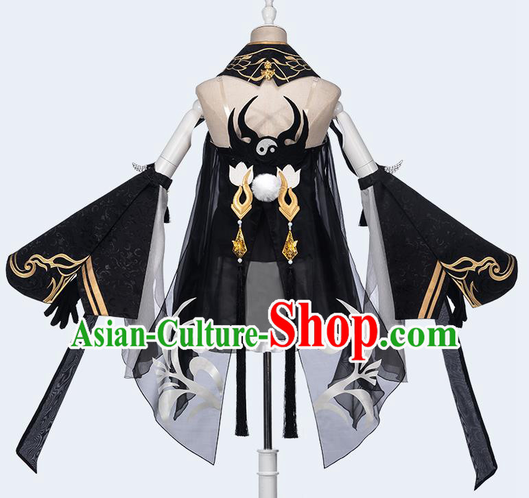 Traditional Chinese Cosplay Female Swordsman Black Dress Ancient Heroine Costume for Women