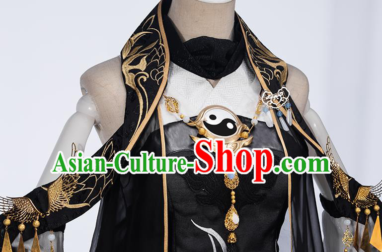 Traditional Chinese Cosplay Female Swordsman Black Dress Ancient Heroine Costume for Women