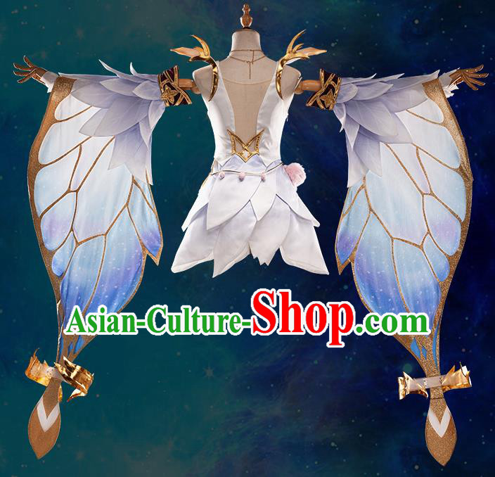 Top Grade Cosplay Fairy Princess White Dress Halloween Fancy Ball Costumes for Women