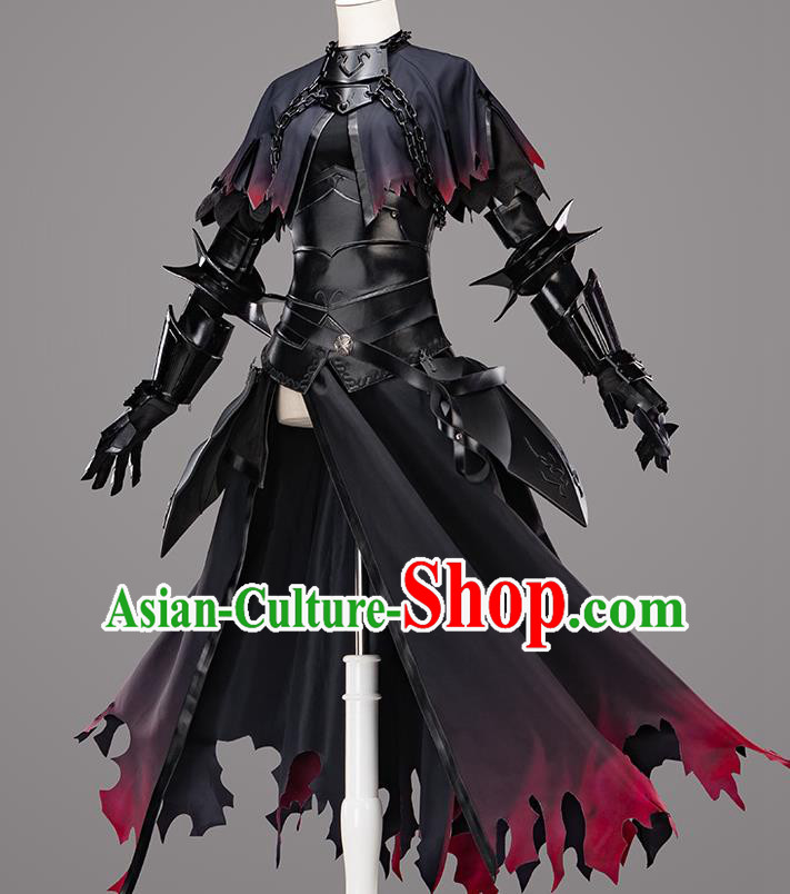 Traditional Chinese Cosplay Swordswoman Queen Black Dress Ancient Heroine Costume for Women