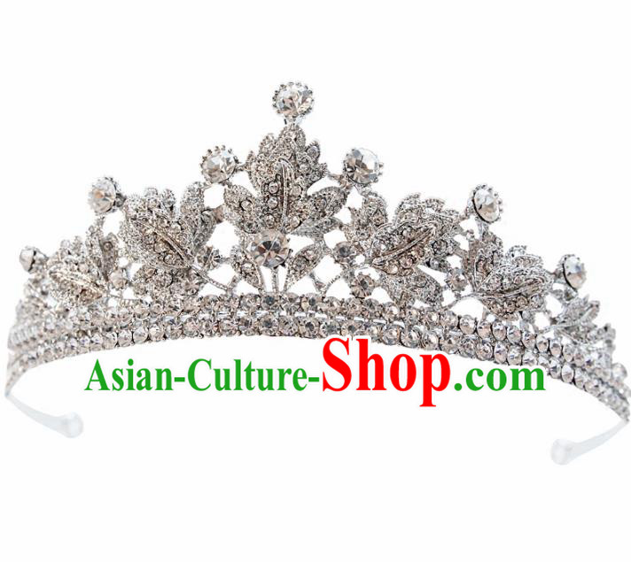 Top Grade Bride Royal Crown Handmade Wedding Hair Accessories for Women