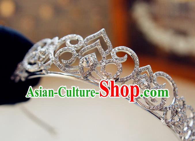 Top Grade Bride Zircon Royal Crown Handmade Wedding Hair Accessories for Women
