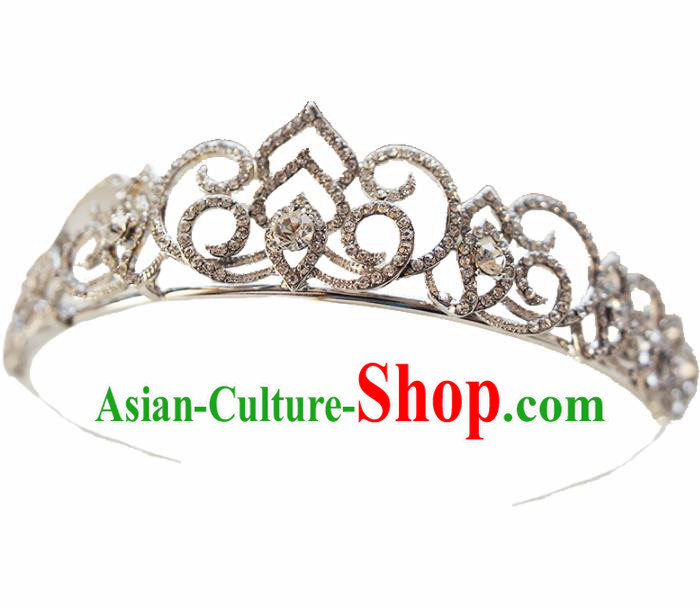 Top Grade Bride Zircon Royal Crown Handmade Wedding Hair Accessories for Women